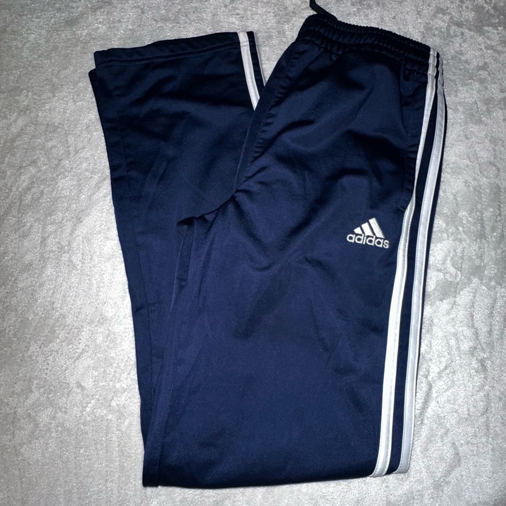 EIC Boys Adidas Track Pants Size Large 14-16 Navy Blue